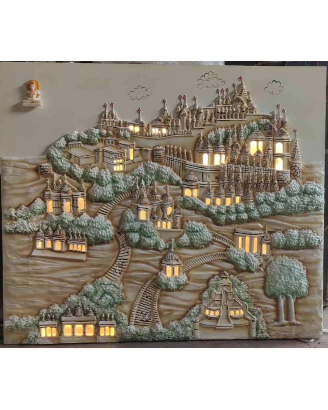 Riddhi Siddhi Art Creations - Panoramic Aerial View Girnar Mountain Mural